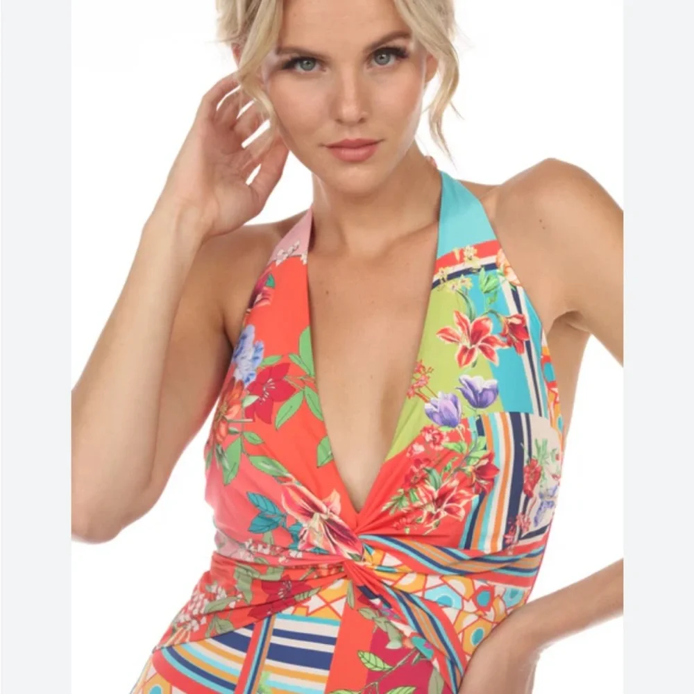 Johnny Was Color Twist One Piece Swimsuit Boho Chic - Picture 1 of 3